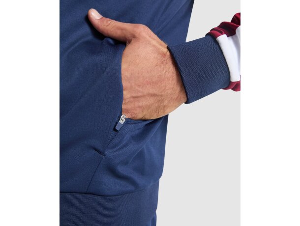 Chaqueta deportiva Gladius Roly bicolor con cremallera Royal/marino detalle 2