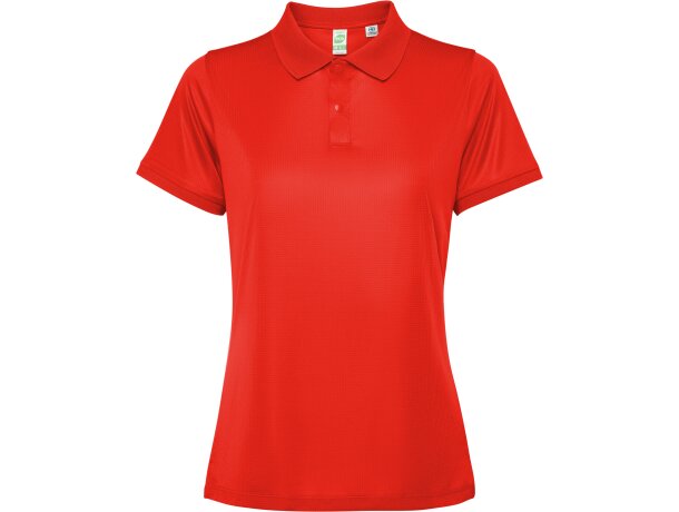 Polo Tormo Woman Roly de poliéster reciclado certificado GRS Rojo detalle 33