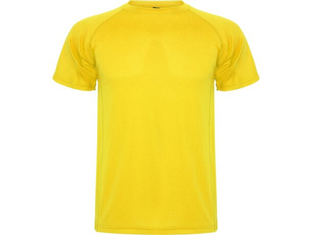 Camiseta técnica MONTECARLO manga corta unisex Roly 135 gr amarillo