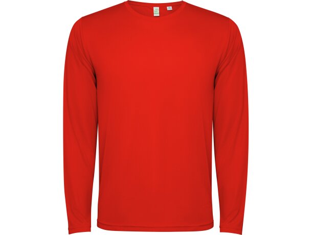 Camiseta técnica Estoril manga larga Roly poliéster reciclado Rojo detalle 33