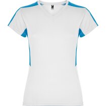 Camiseta técnica con logo mujer poliéster bird's eye y manga corta