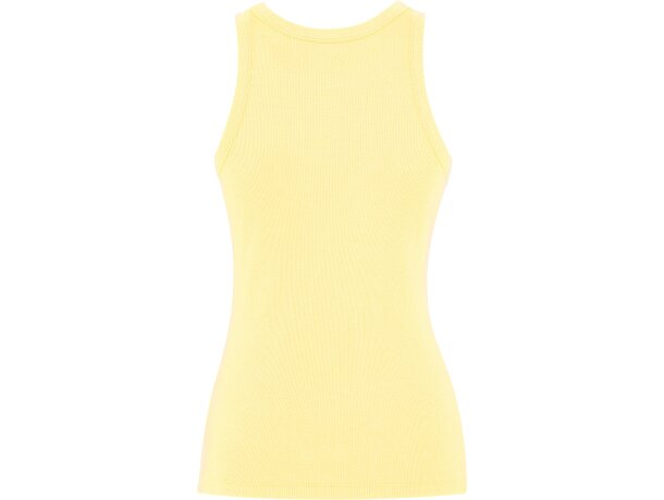 Camiseta sin mangas Dribe Roly en punto canalé stretch Amarillo sweet detalle 38
