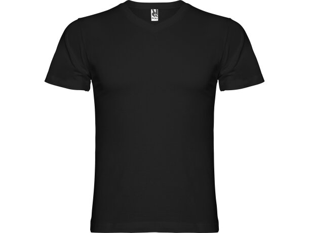 Camiseta manga corta de roly cuello V SAMOYEDO negro