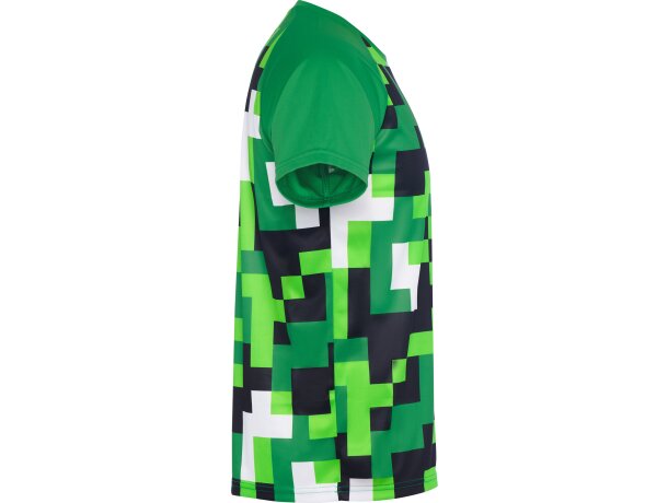 Camiseta técnica Ventor Roly poliéster interlock manga raglán Verde helecho detalle 16