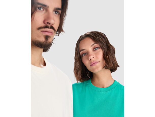 Camiseta oversize Bull de algodón pesado Roly Blanco detalle 3