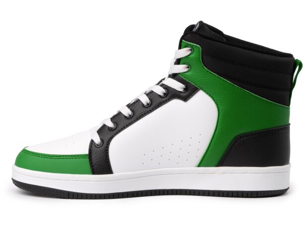 Zapatilla Space blanca Roly con plantilla foamizada confort Negro/blanco/verde botella detalle 23