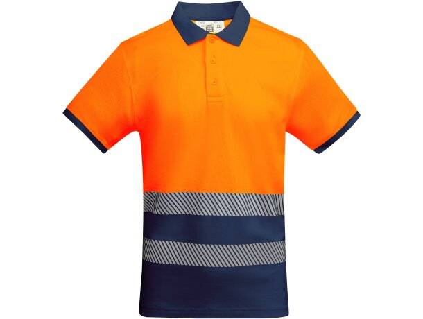 Polo ATRIO Roly de alta visibilidad marino/naranja fluor