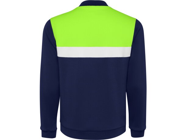 Sudadera deportiva Roly Leros bicolor con cremallera Lima/marino detalle 18