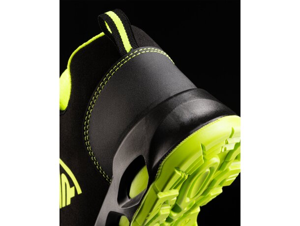 Zapato laboral Ceryson Roly certificado EN ISO 20345 antiestático Negro/amarillo fluor detalle 1