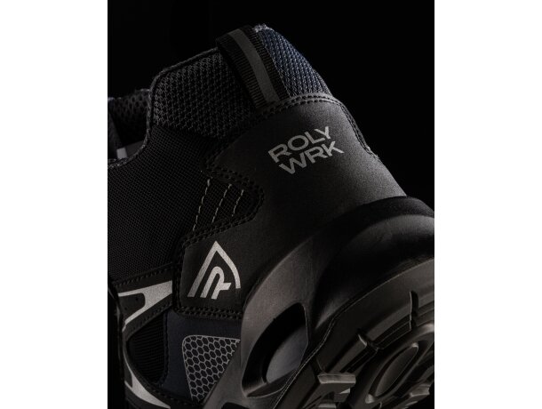 Zapato laboral Giskan Roly con certificación EN ISO 20345 Negro/marino detalle 2