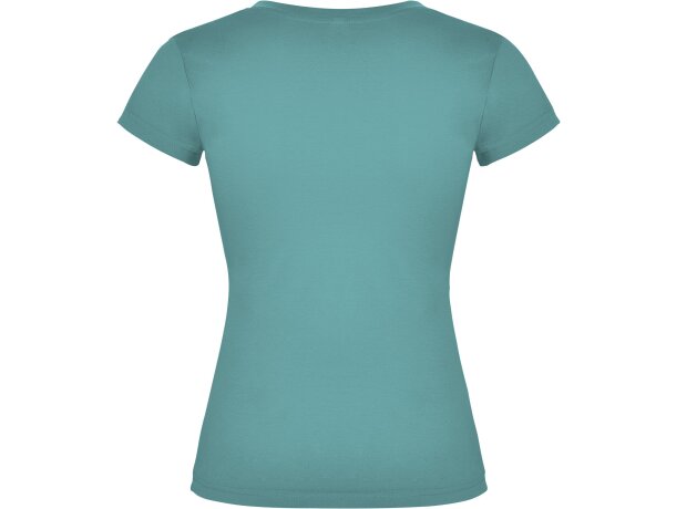 Camiseta de mujer VICTORIA con cuello V Roly azul dusty