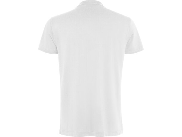 Polo Roly WOS manga corta tejido piqué stretch unisex Blanco detalle 6