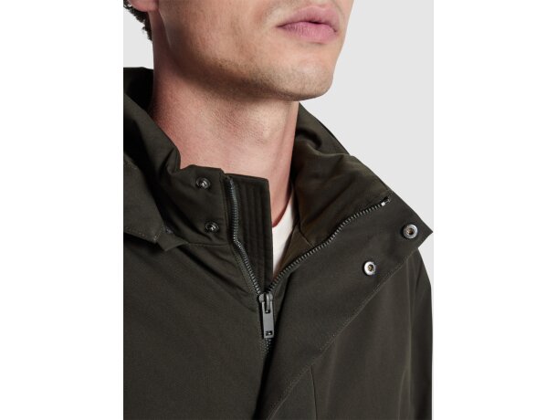 Parka acolchada Dome Roly negra con capucha extraíble unisex Negro detalle 3