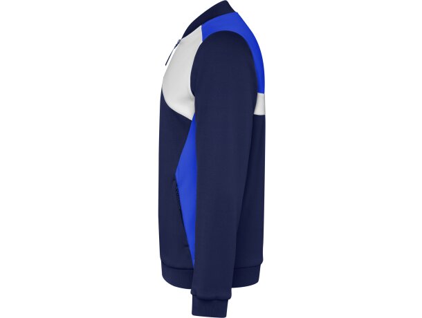 Sudadera deportiva Roly Leros bicolor con cremallera Royal/marino detalle 11