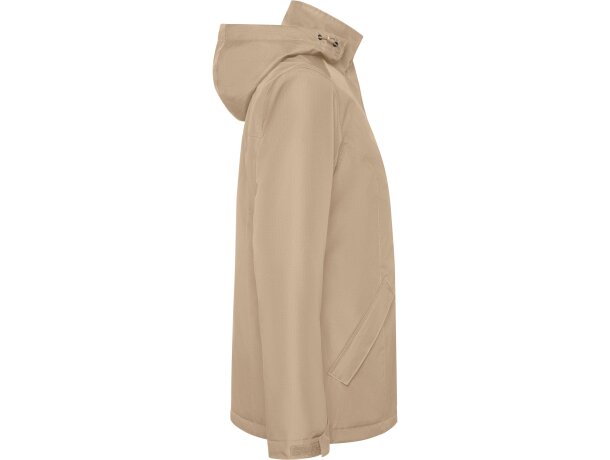 Parka mujer America Woman Roly con capucha extraíble reciclada Arena oscuro detalle 18