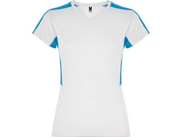 Camiseta SUZUKA Roly blanco/turquesa