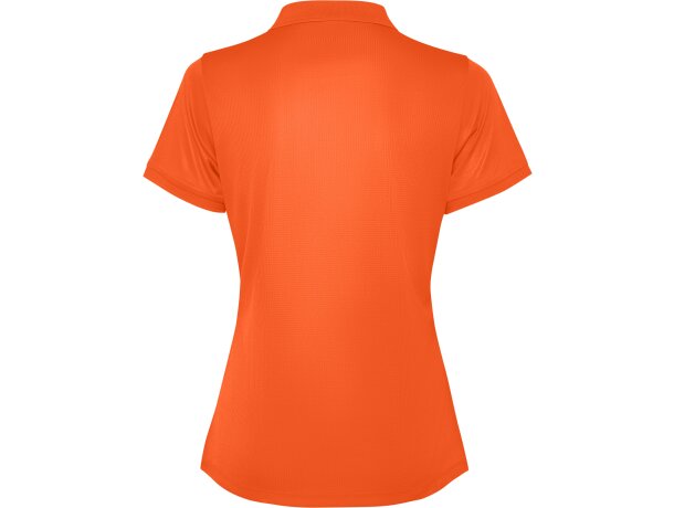 Polo Tormo Woman Roly de poliéster reciclado certificado GRS Naranja fuego detalle 22