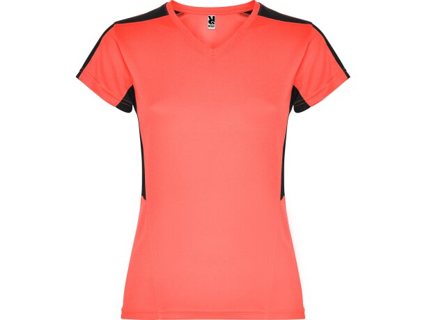 Camiseta SUZUKA Roly coral fluor/negro