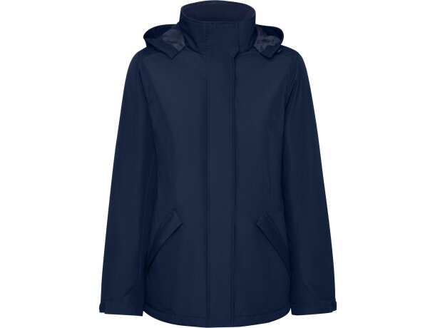Parka mujer America Woman Roly con capucha extraíble reciclada Marino detalle 23
