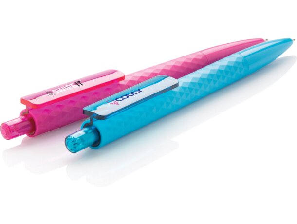 Bolis originales ballpoint acabado geométrico tinta alemana azul X3 Rosa detalle 4
