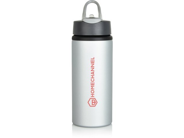 Botella deportiva con logo asa de transporte polipropileno Gris/antracita detalle 4