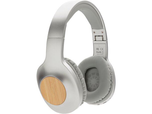 Auriculares inalámbricos Dakota bambú Gris/gris detalle 1