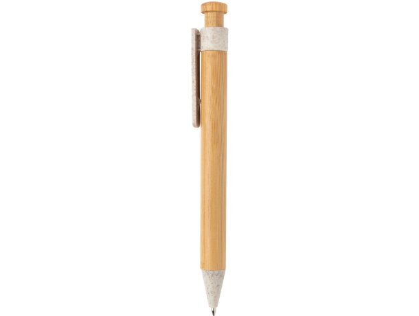 Bolis ecológicos de bambú y paja de trigo tinta azul Blanco detalle 8