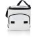 Bolsa térmica de poliéster con bolsillo frontal y correa ajustable Blanco/plata