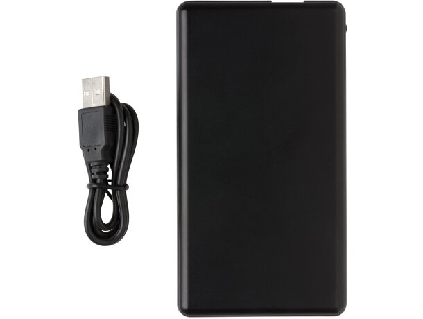 Batería externa con logo iluminado de 4000 mAh Negro detalle 1