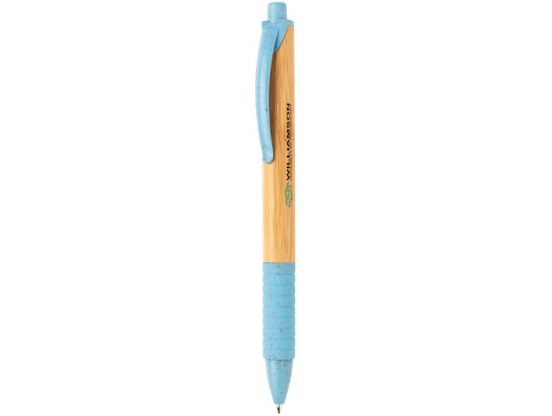 Bolígrafos ecológicos paja de trigo tinta azul Azul detalle 13