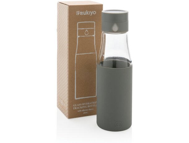 Botella de hidratación de vidrio Ukiyo con funda Gris detalle 15