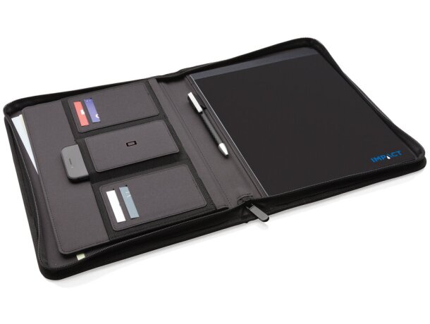 Carpeta Impact AWARE ™ RPET A4 con cremallera Negro detalle 3