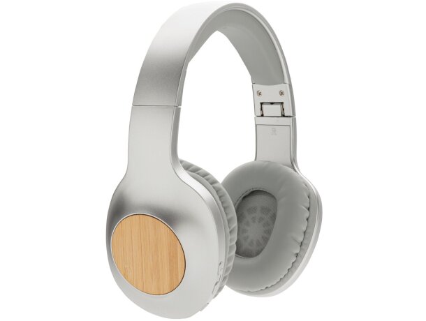 Cascos inalámbricos Dakota bambú Bluetooth 5.0 con 22 horas Gris/gris detalle 8