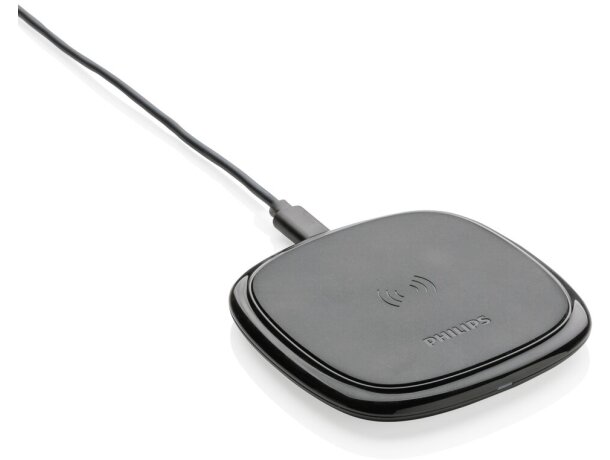 Cargador inalámbrico Philips Qi 10W ultrarrápido acabado negro Negro detalle 6