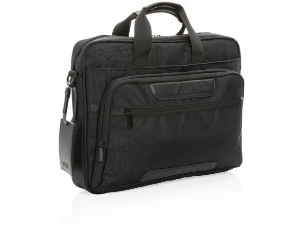 Maletín Voyager Swiss Peak con poliéster reciclado 1680D acolchado Negro detalle 9