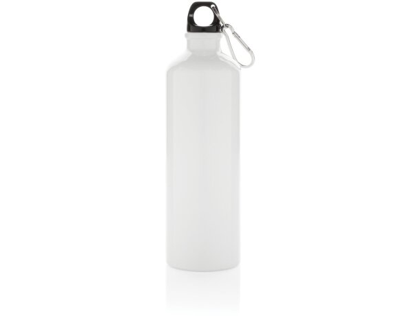 Botella de agua XL de aluminio con mosquetón Blanco/negro detalle 15