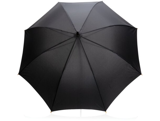 Paraguas ecológico automático RPTE hecho con pongee. Negro detalle 1