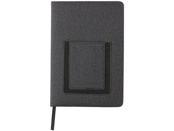 Libreta A5 Deluxe con bolsillo para teléfono Negro detalle 1