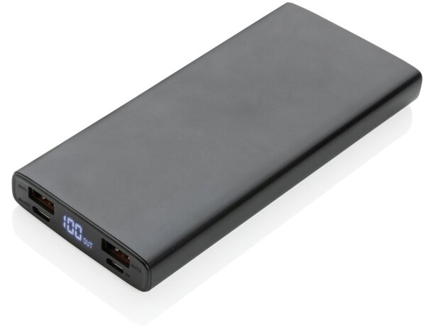 Powerbank Forquilha aluminio 10000 mAh tecnología PD y QC Plata detalle 12