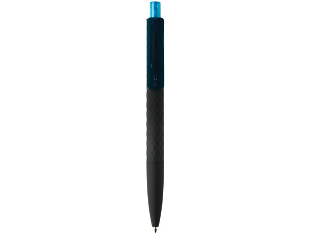 Bolígrafos con nombre forma exclusiva de diamante y tacto suave Azul/negro detalle 21