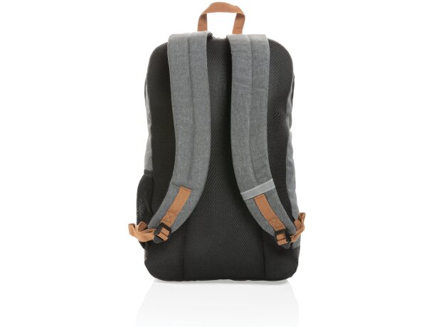 Mochila ecológica para publicidad con poliéster reciclado y trazador AWARE Gris detalle 12