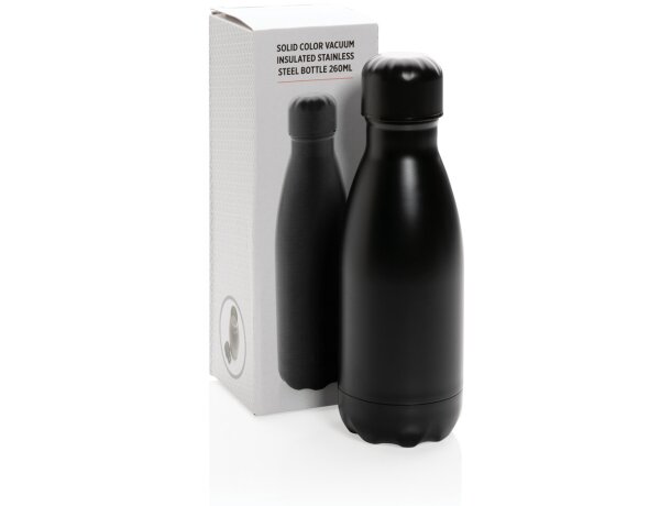 Botella de acero inoxidable al vacío de color sólido 260ml Negro detalle 8