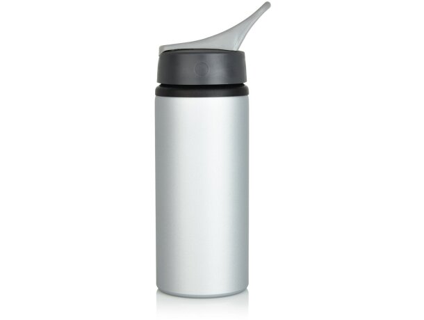 Botella deportiva con logo asa de transporte polipropileno Gris/antracita detalle 1
