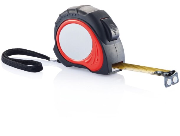 Flexómetro personalizado con freno plástico Rojo/negro detalle 2