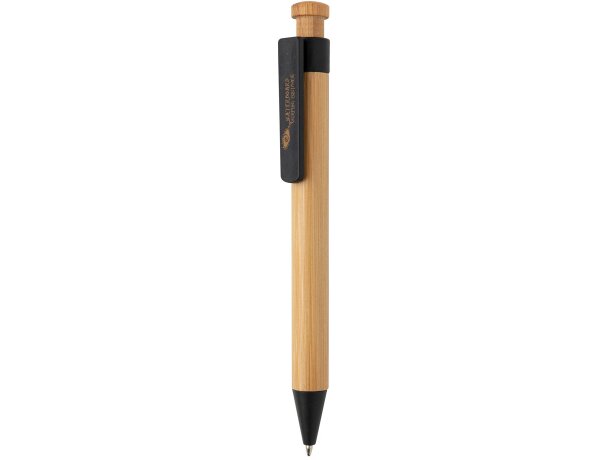 Bolis ecológicos de bambú y paja de trigo tinta azul Negro detalle 3