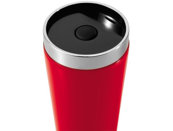 Vaso de acero de diseño con tapa antigoteo Rojo detalle 13