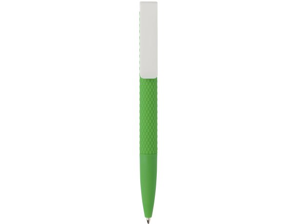 Bolígrafos con nombre plástico con clip tinta azul Verde/blanco detalle 44