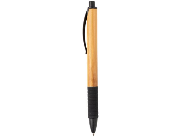 Bolígrafos ecológicos paja de trigo tinta azul Negro detalle 1