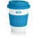 Taza de café ecológica con tapa y banda de silicona Azul/blanco detalle 17