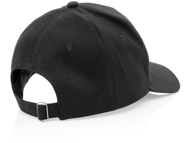 Gorra de algodón reciclado Impact 280gr con trazador AWARE™ Negro detalle 4